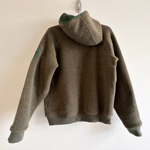 Outdoor Voices MegaFleece 1/2 Wool Blend Half Zip Women's XS Green Hoodie Jacket - Picture 8 of 10